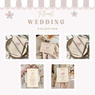 Elegante Roségarten-Romantik-Hochzeit Dankeskarte
