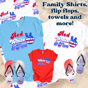 Red White & Two Custom 2nd Birthday Paper Teller