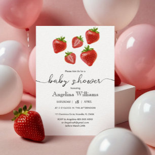 Flat Vielen Dank Baby Dusche Sweet Erdbeeren. Dankeskarte