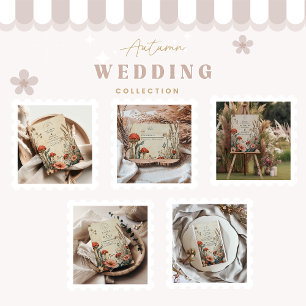 Whimsical Woodland Mushroom Wedding RSVP Karte