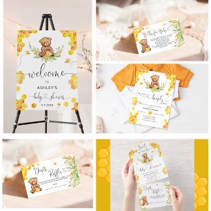 Sweet as Can Bee Baby Dusche in einer Einladung