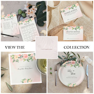 Baby in Bloom   Pink & Peach Floral Baby Dusche Pappteller