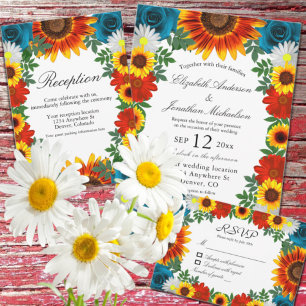 Backyard Summer Floral RSVP Karte