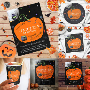 Schönes WasserfarbenHalloween Kids Kostüm Party Einladung