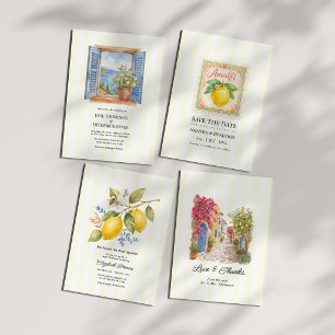 Amalfi-Küsten-Zitrone Italienische Sommerhochzeit Einladung