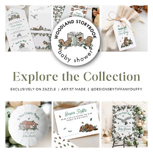 Woodland Animals Bücher für Babydusche All In One Einladung