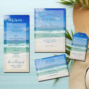 Ocean Waves Foto Tropical Beach Wedding RSVP Card