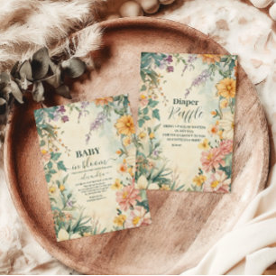 Blush Floral Baby in Bloom Baby Dusche Einladung