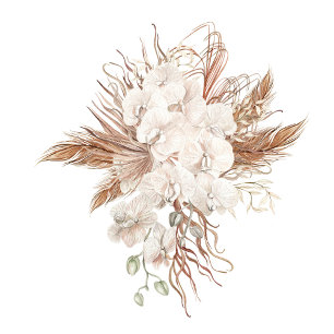 Boho Pampas Garden Wedding Vielen Dank Sticker