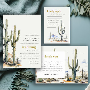 Western Boho Cactus Wüste Landscape Wedding Einladung