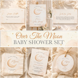 Über dem Mond Stern Neutral Baby Shower Einladung