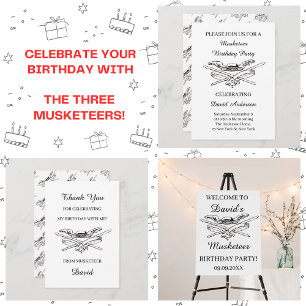 Musketeer Hero Geburtstagsparty individuell anpass Dankeskarte