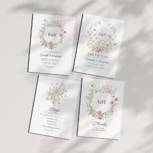 Cottagecore Romantische Wiesen-Garten-Hochzeit Save The Date