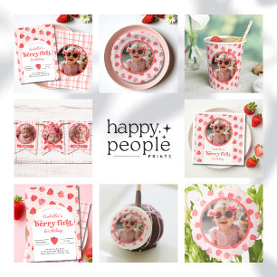 Berry First Birthday Einladung Strawberry