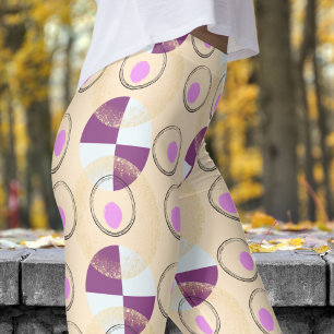 Farbenfrohe schwarze Nucleus-Muster Leggings