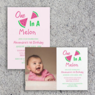 1 in einem Melon 1. Geburtstag Einladung