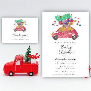 Kiefernbaum auf dem roten Autoaufkleber Vielen Dan Runder Aufkleber