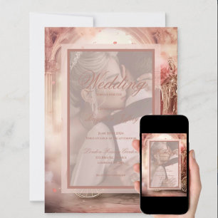 Elegante Vintage romantische Hochzeit Einladung
