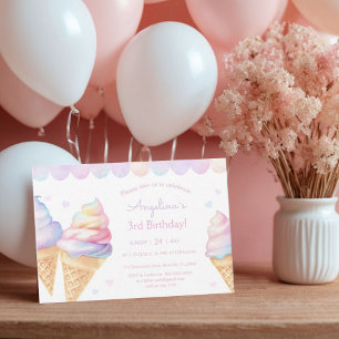3. Geburtstagseinladung mit Eis. Einladung