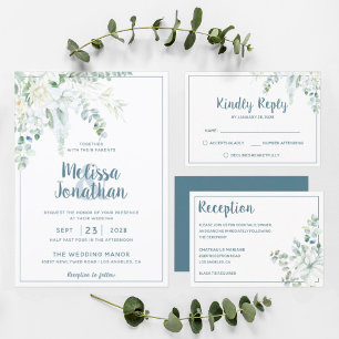 Romantische, blumenweiße sanfte Blume Hochzeit Einladung