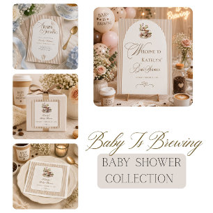 Ein Baby braut Gingham-Kaffee-Baby-Shower Einladung