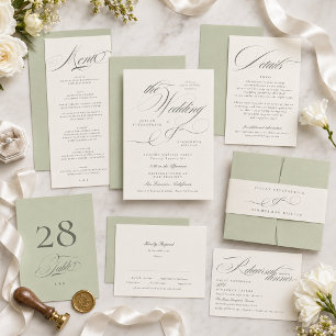Formaler grüner Gartenhochzeit Einladung
