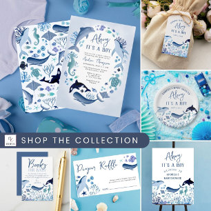 Ahoy ist ein Boy Blue unter der Sea Baby Dusche Pappteller
