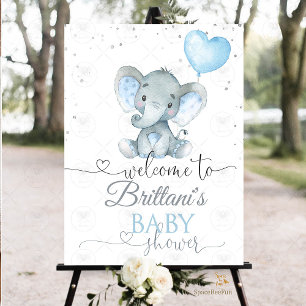 Elephant Boy Baby Shower Safari Elephant Poster