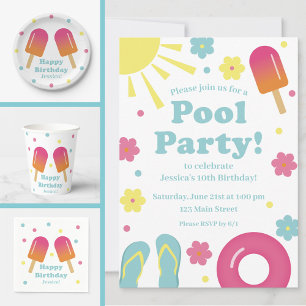 Kinderpastel Ice Pop Geburtstagsparty Plate Pappteller