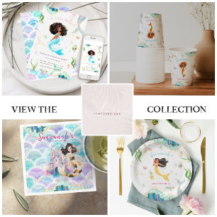 Glitzer Mermaid Birthday Pappteller