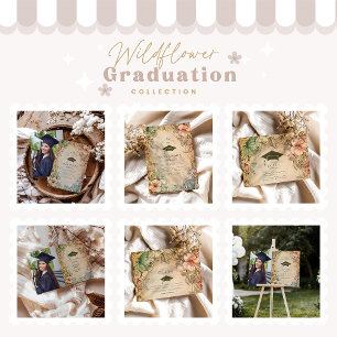 Elegante Spring Wildblumen Graduation Party RSVP Karte