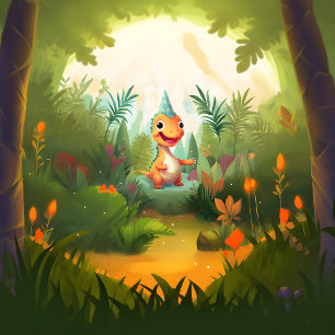 Niedlicher Dinosaurier Lila Forest   Dino Kinderge Einladung