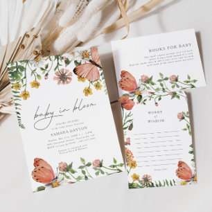 Boho Butterfly Words of Wisdom Baby Advice Card Hinweiskarte