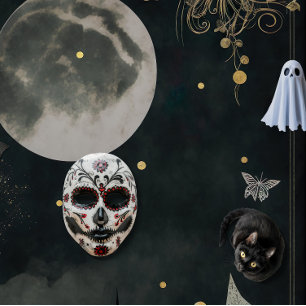 Beängstigender Maskenaufkleber Runder Aufkleber