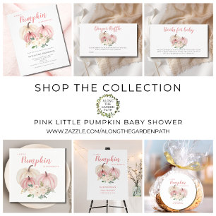 Pink Little Pumpkin Diaper Raffle Ticket Begleitkarte