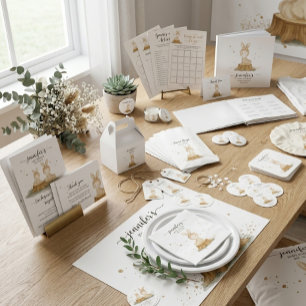 Rabbit Fur Familie Mommy Baby Einladung