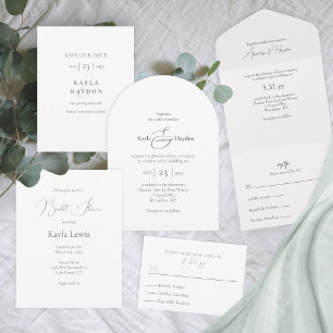 Moderne, minimalistische Hochzeit ohne Text Einladung