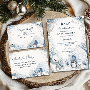 Blaues Baby, es ist kalt draußen Baby Shower Serviette