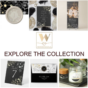 Elegante Schwarz-Gold-Hochzeit Save The Date