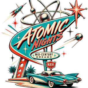 Atomic Nights Vintage 1950er Jahre Atomic Era Truc Truckerkappe