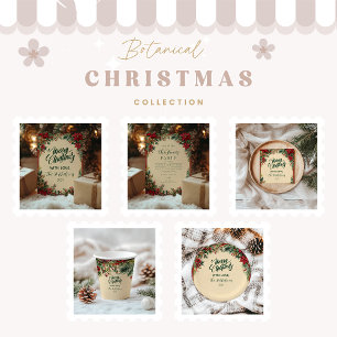 Rustikale Rote Poinsettia Feiertage Party Geschenkanhänger