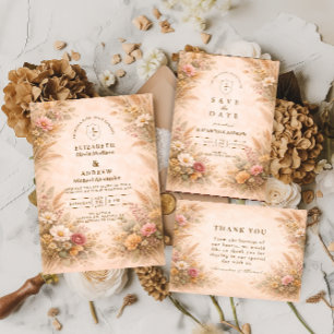 Sanfte herbstliche Florale Hochzeit RSVP Karte