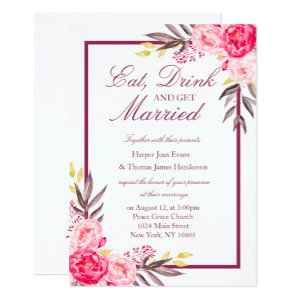 Peony Romance Wedding Invite Einladung