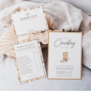 Rodeo Neutral Baby Shower Mommy oder Daddy Game