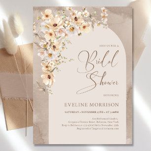 Moderne Wildblumen Elfenbeinrahmen Brautparty Serviette