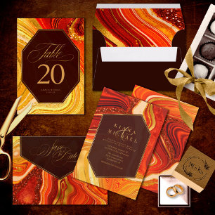 Abstrakt Agate Brautparty Hot Orange ID827