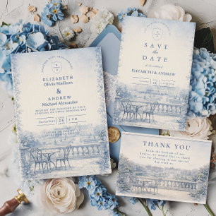 Hochzeit auf der French Blue Estate Terrace RSVP Karte