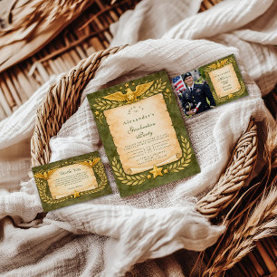 Vintage Militär-Abschlussfeier Einladung