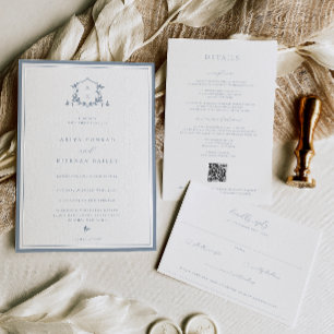 Minimalistische Black Wedding Details Card Einladung