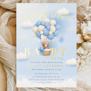 Wir können frühzeitig auf Blue Teddy Bear Baby Dus Pappteller